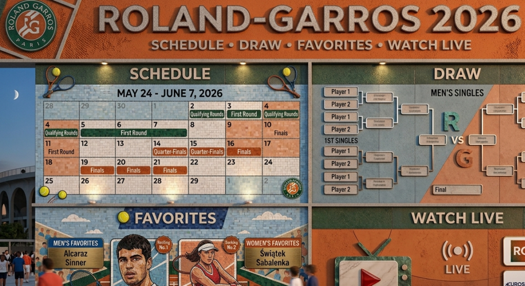 Roland Garros 2026: Schedule, Draw, Favorites & How to Watch Live